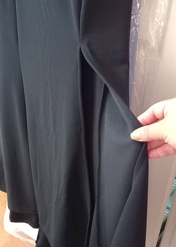 Abiye Uzun Siyah Drapeli Gotik Elbise