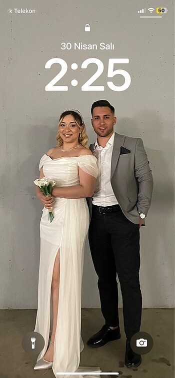 40 Beden beyaz Renk Nikah elbisesi