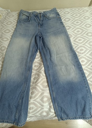 Kadın Mavi Bol Kesim Baggy Jean