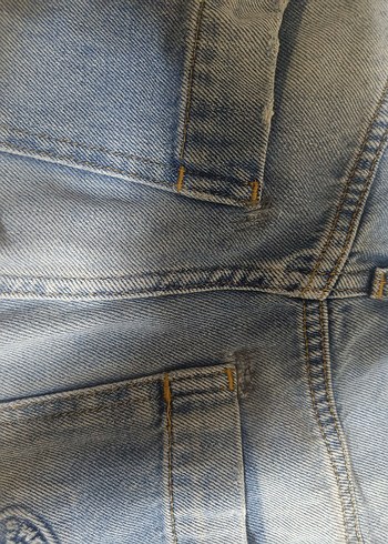 s Beden Kadın Mavi Bol Kesim Baggy Jean