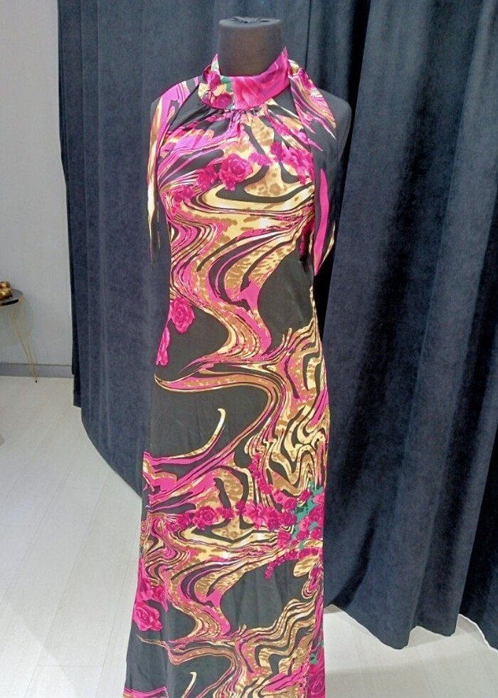 Saten likralı kumaş özel dikim abiye - Görsel 2