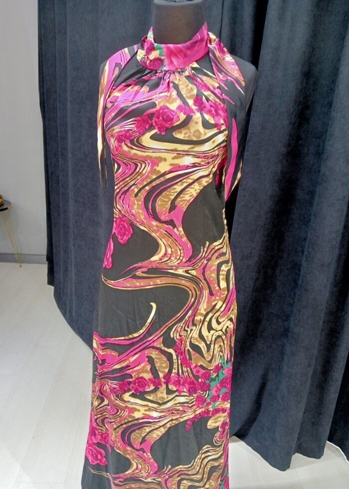 Saten likralı kumaş özel dikim abiye - Görsel 4