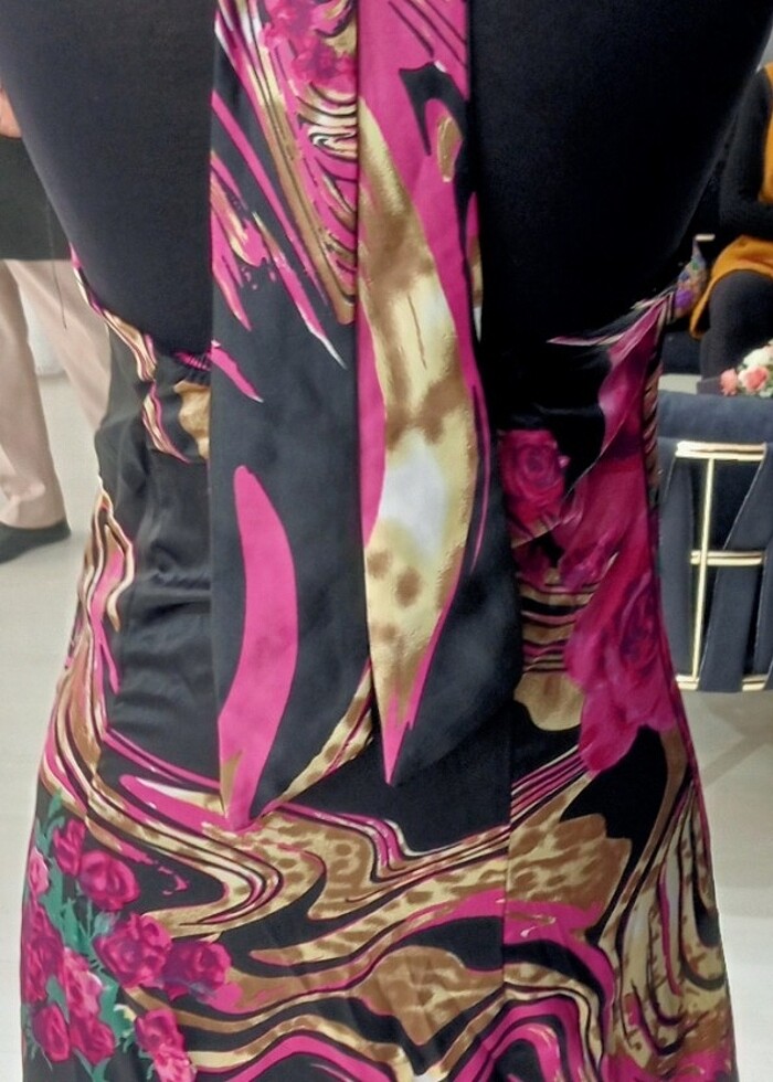 Saten likralı kumaş özel dikim abiye - Görsel 3