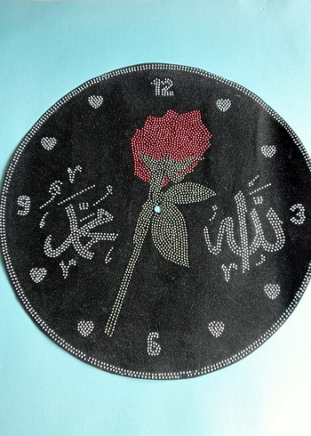 Çiçek Desenli Kur'an yazılı saat parçası - Görsel 4