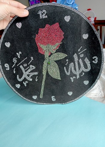Çiçek Desenli Kur'an yazılı saat parçası - Görsel 5