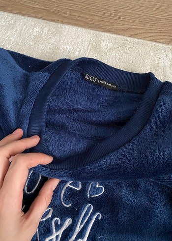 Lacivert Baskılı Kadın Pijama Takımı Midi Boy - Görsel 2