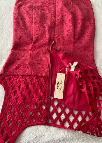 38 Beden bordo Renk Fuşyamsı pembe Midi Mini Elbise