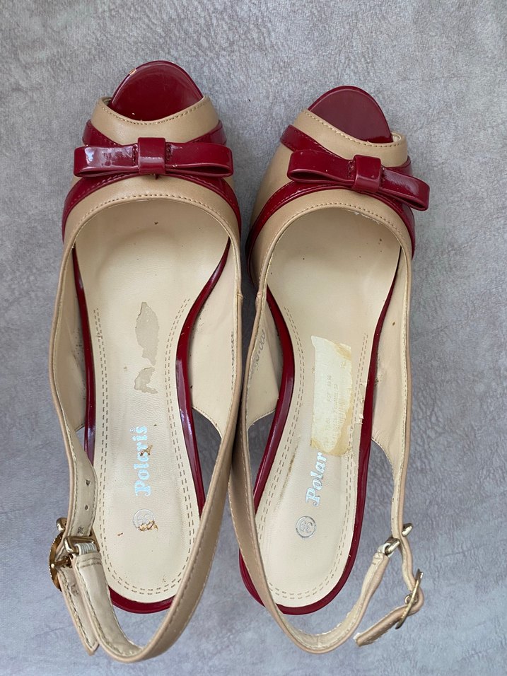 Kırmızı Parlak fiyonklu Yüksek Topuklu Kadın Ayakkabı - Görsel 3