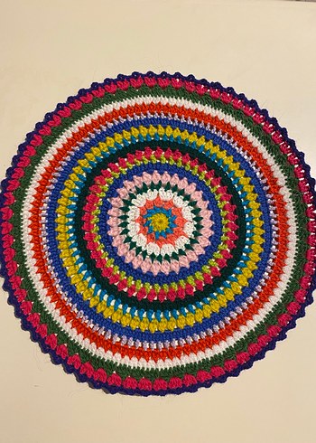 Renkli Bohem Örgü Yuvarlak Amerikan Servisler - Görsel 4