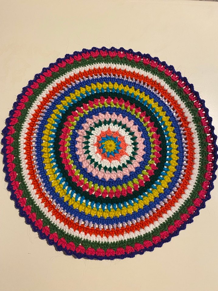 Renkli Bohem Örgü Yuvarlak Amerikan Servisler - Görsel 4