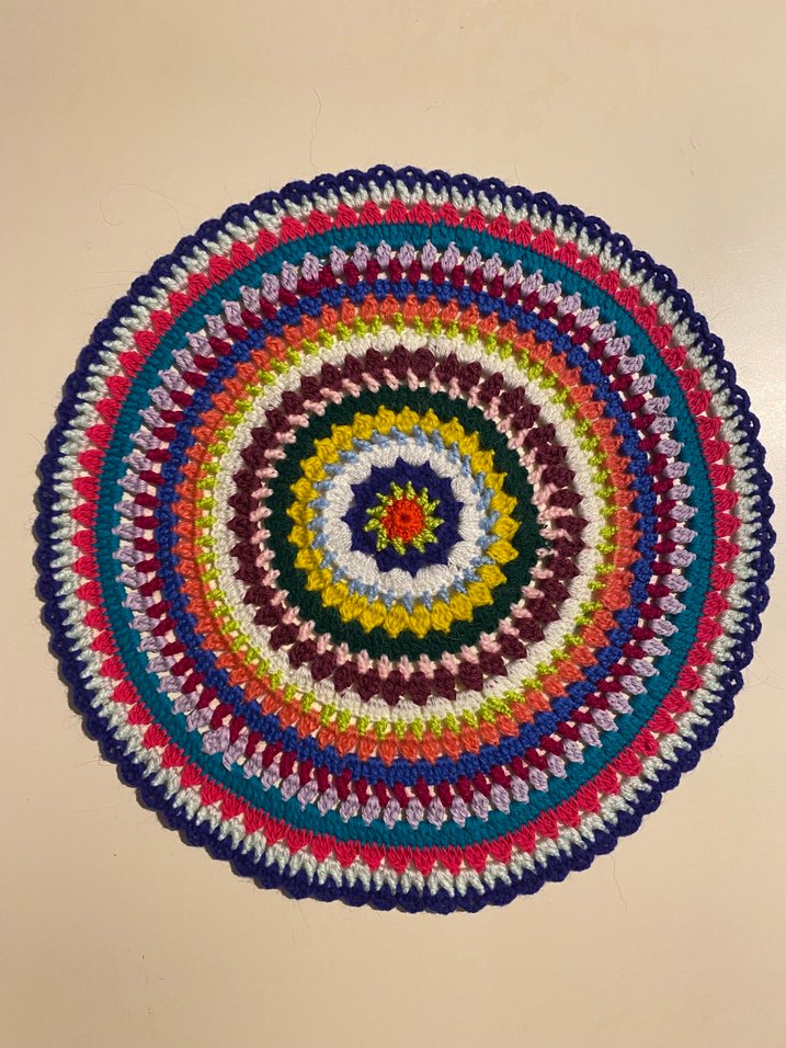 Renkli Bohem Örgü Yuvarlak Amerikan Servisler - Görsel 3