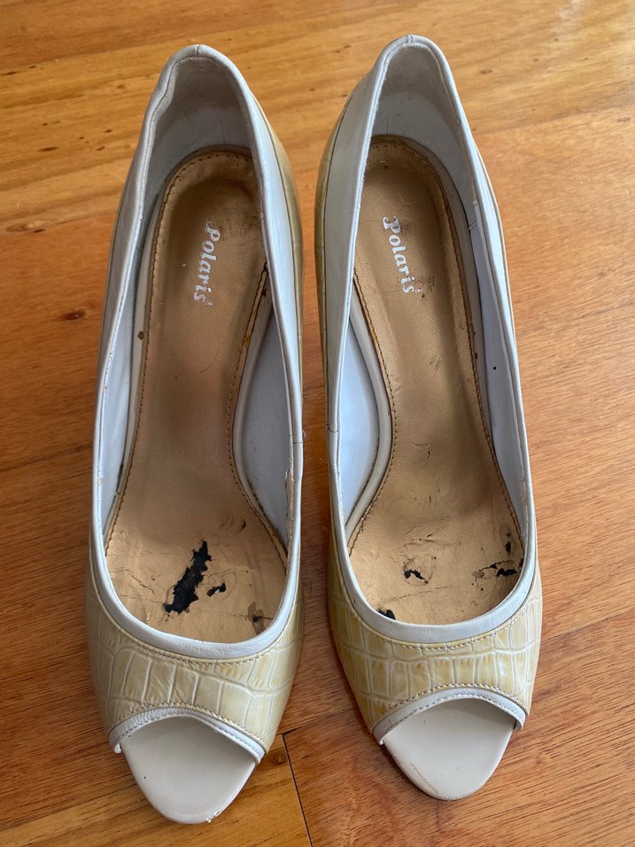 Bej Parlak Yılan Desenli Stiletto - Görsel 2