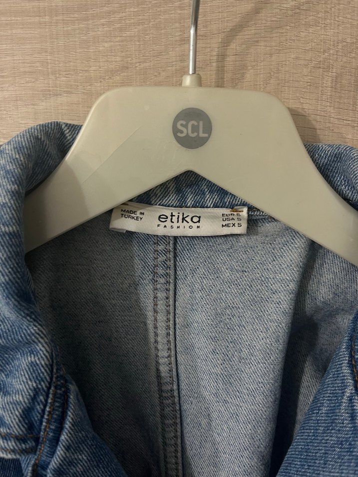 Kemerli Lacivert Denim Kadın Tulum - Görsel 3