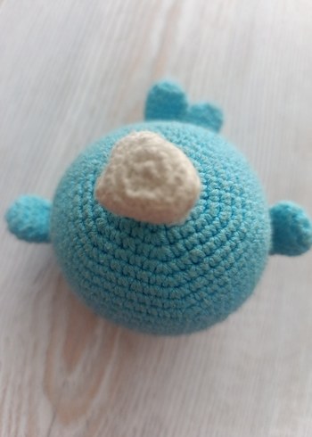 Beden Pastel Mavi El Örgüsü Peluş Oyuncak Balina