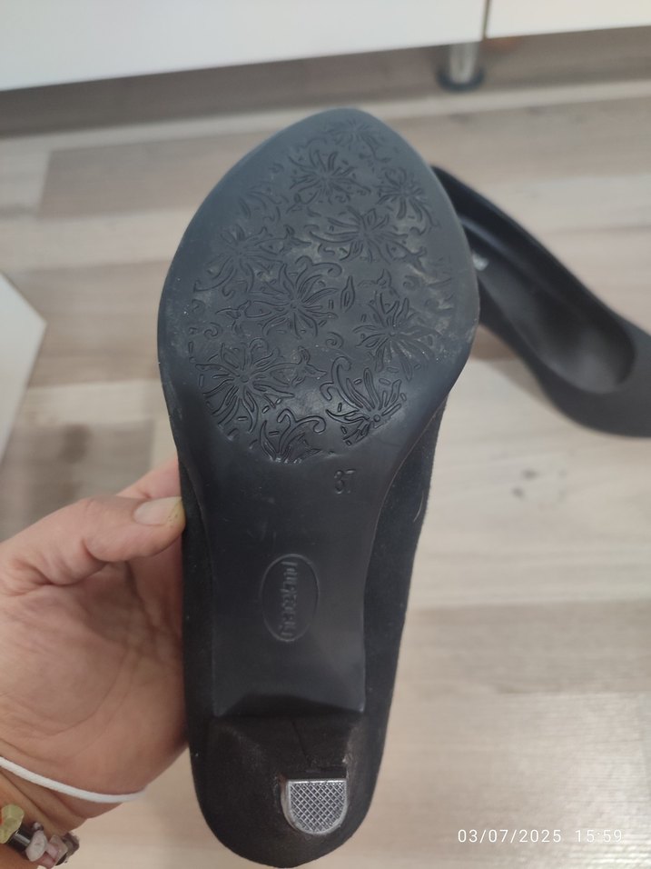 Siyah Platform Topuklu Kadın Ayakkabı - Görsel 3