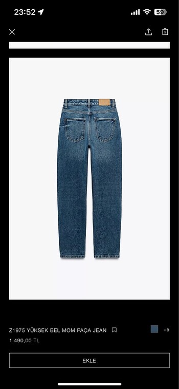 Yüksek bel zara mom jean - Görsel 3