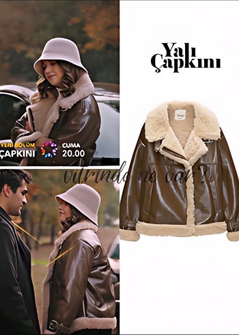 Pull and Bear Kahverengi Kürklü Kadın Ceket - Görsel 2