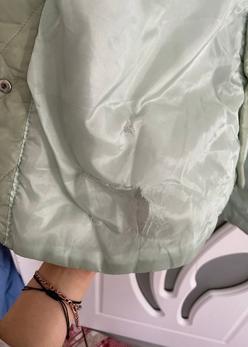 l Beden Düğmeli Kapitone Yeşil Kadın Yelek