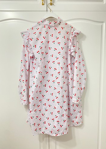 Kiraz Desenli Fırfırlı kadın tunik - Görsel 2