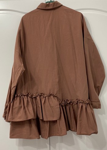 Acı kahve Rahat tesettür gömlek - Görsel 6