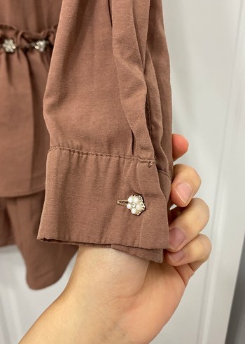 Acı kahve Rahat tesettür gömlek - Görsel 3