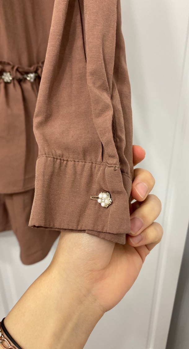 Acı kahve Rahat tesettür gömlek - Görsel 3