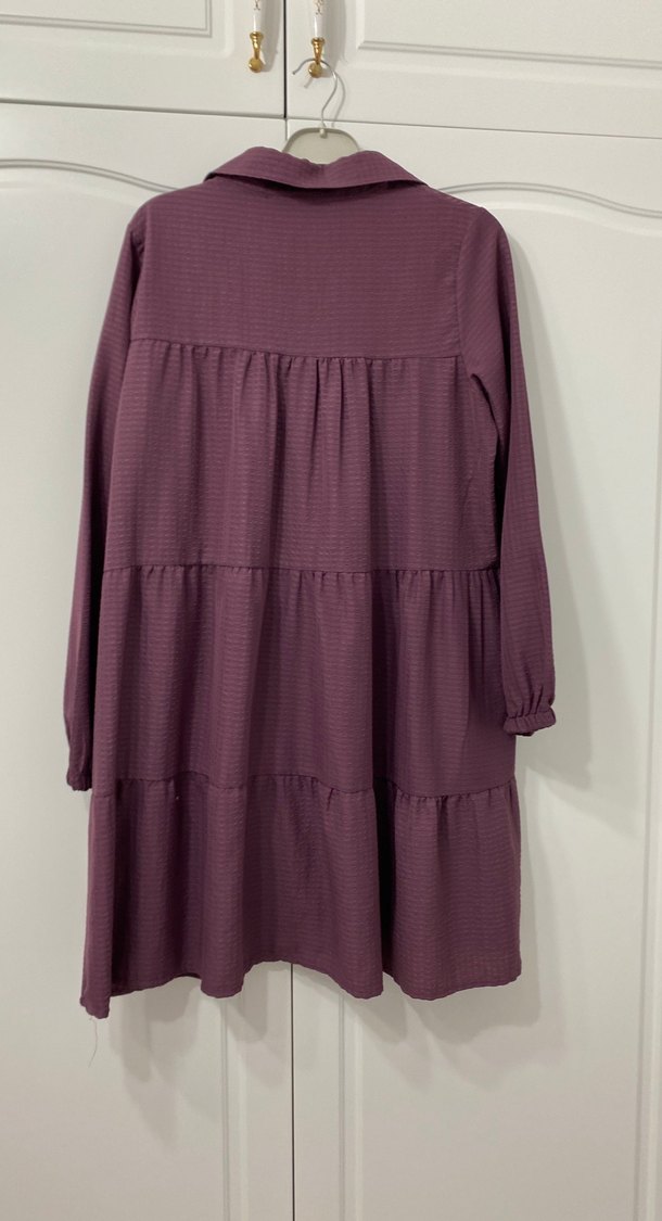 Uzun Kollu Mor Piliseli Bohem Tunik - Görsel 3