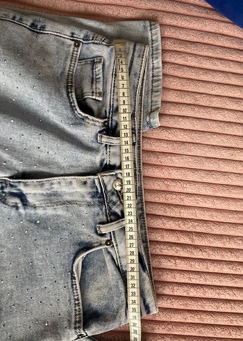 Taşlı kot pantolon - Görsel 7