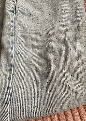 Taşlı kot pantolon - Görsel 9