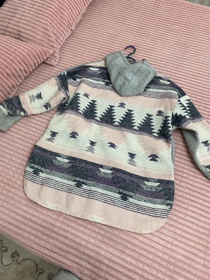 Kapüşonlu Gri Kadın Sweatshirt - Görsel 2