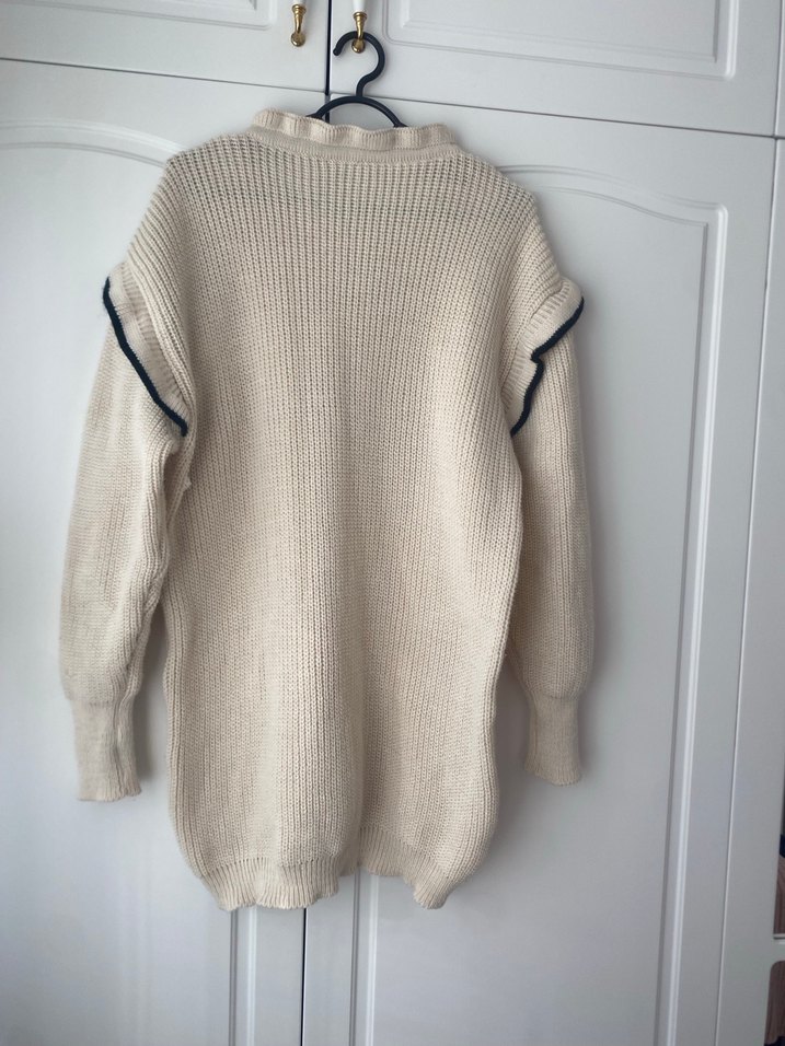 Kadın Bej Uzun Kollu triko kazak - Görsel 2