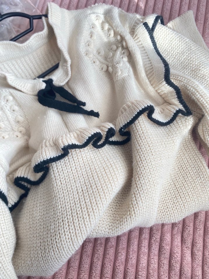 Kadın Bej Uzun Kollu triko kazak - Görsel 3