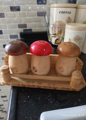 Ahşap Mantar Şekilli Baharatlık Seti - Görsel 2