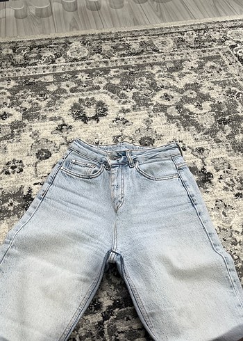 Gri Batik Desenli Rahat Kesim Kot Pantolon - Görsel 3