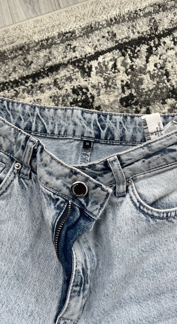 Gri Batik Desenli Midi Boy Kadın Kot Pantolon - Görsel 2