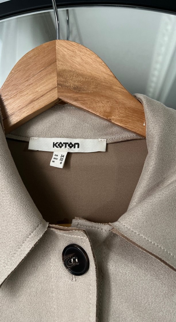 Bej Süet Mini Kadın Ceket - Görsel 2