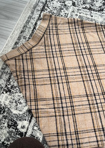 Kadın Bej Uzun Etek Ekose Desenli - Görsel 2