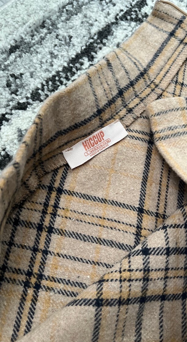 Kadın Bej Uzun Etek Ekose Desenli - Görsel 3