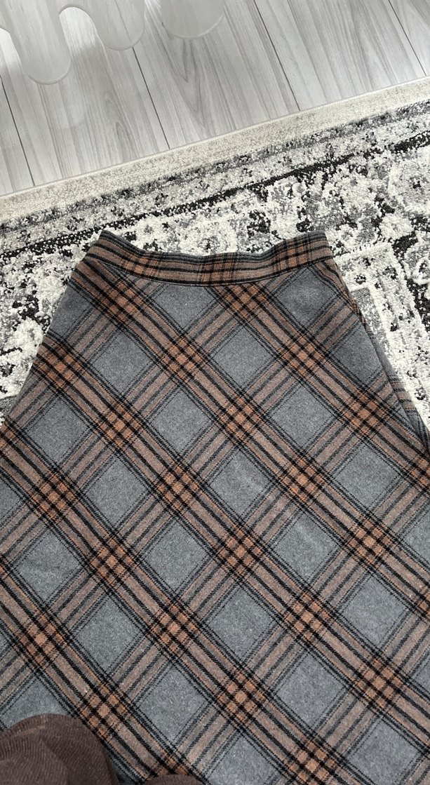 Gri Ekose Desenli etek - Görsel 2