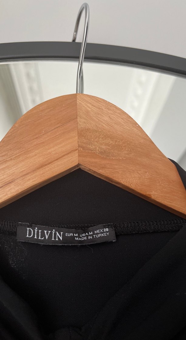 Siyah Drapeli Uzun Kollu Kadın Elbise - Görsel 2