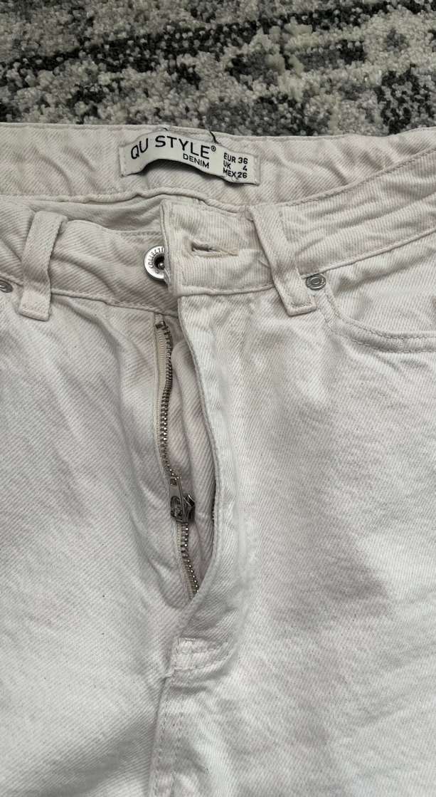 Kadın ekru Regular Fit Kot Pantolon - Görsel 2