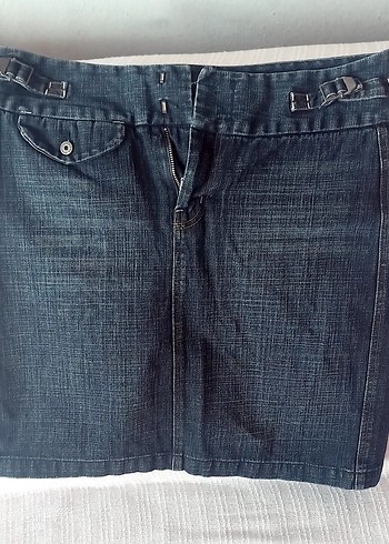 Kadın Lacivert Kot Mini Etek
