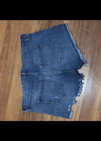 42 Beden Sokak Stili Mavi Mini Denim Şort