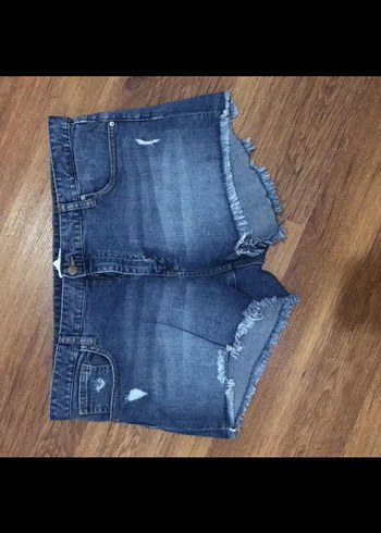 Sokak Stili Mavi Mini Denim Şort