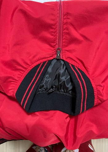 40 Beden Oversize Kırmızı Fermuarlı Bomber Ceket
