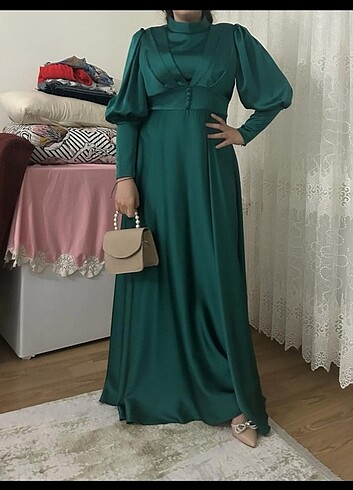 Abiye Saten şık tesettür abiye