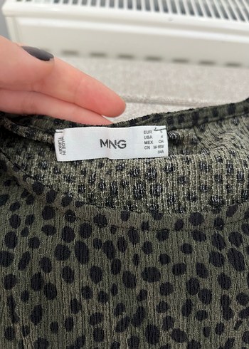 Mango Kadın haki leopar desenli Günlük Elbise