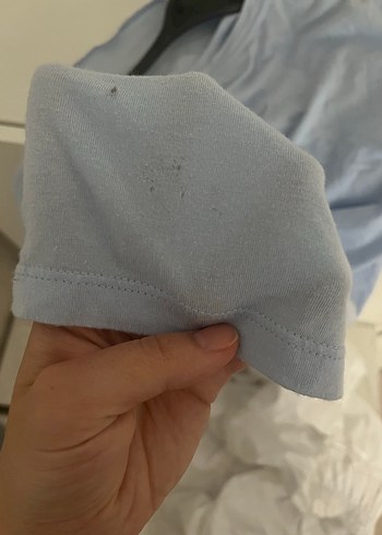 m Beden mavi Renk Mavi Kısa Kollu Fırfırlı Kadın Bluz