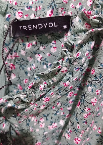 Trendyol & Milla Yeşil Bohem Askılı Mini Elbise