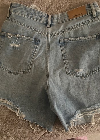 Kadın Açık Mavi Mini Denim Şort - Görsel 3